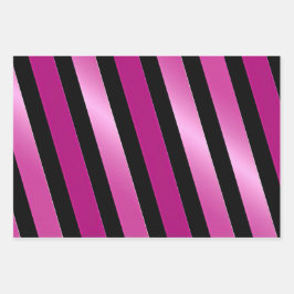 Gorgeous Magenta, Schwarz und Weiß Geometrisch Geschenkpapier Set