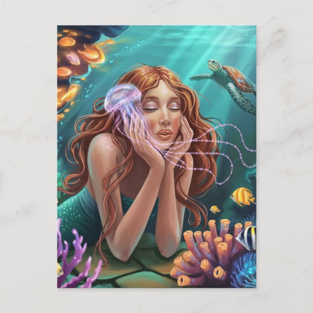 Gorgeous Mermaid in the Ocean Postkarte (Vorderseite)