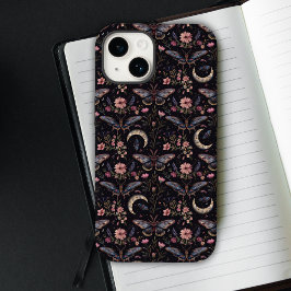Gorgeous Moths Flowers and Moons Pattern Case-Mate iPhone 14 Hülle