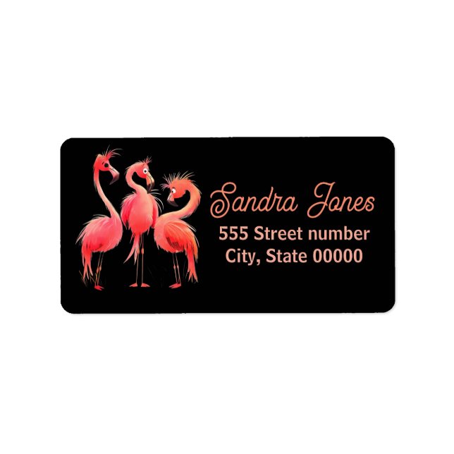 Gorgeous one of a-kind address labels flamingo adressaufkleber (Vorne)