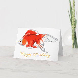Gorgeous Orange Goldfish Geburtstag Karte