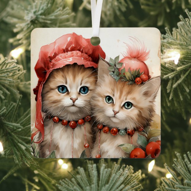 Gorgeous Orange Kitten Couple Christmas  Ornament Aus Metall (InSitu)