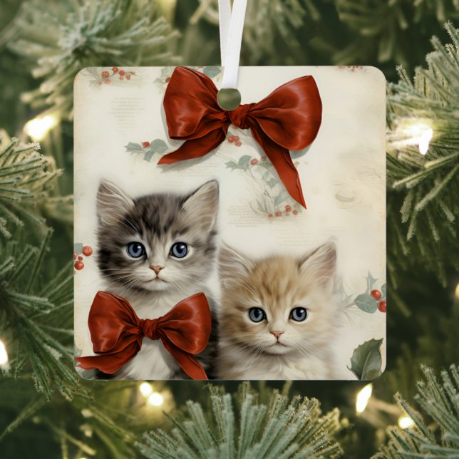 Gorgeous Orange Kitten Couple Christmas  Ornament Aus Metall (InSitu)