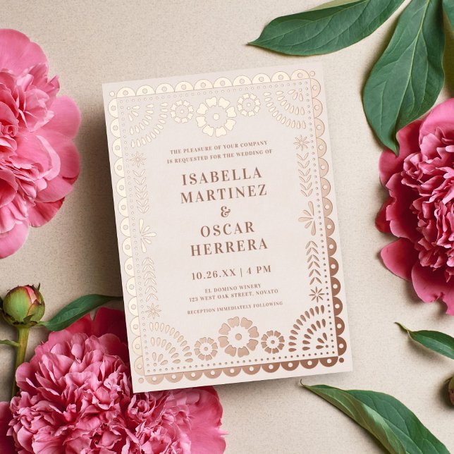 Gorgeous Papel Picado Boda Wedding REAL Folieneinladung (Von Creator hochgeladen)