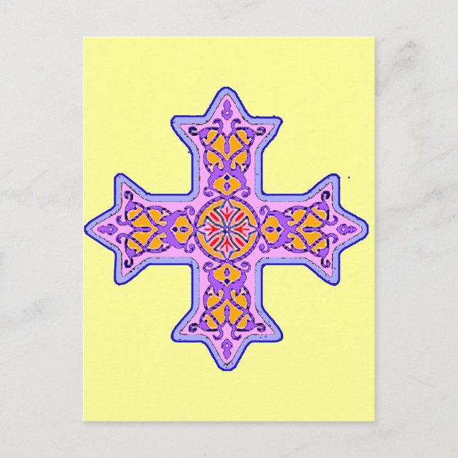 Gorgeous Pastel Coptic Cross Postkarte (Vorderseite)