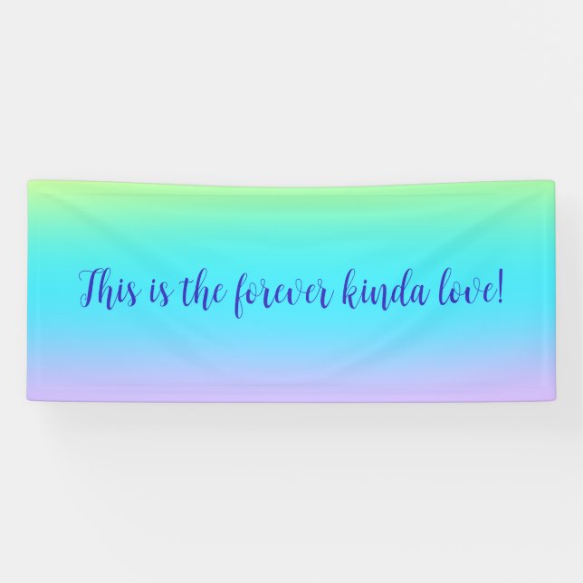 Gorgeous Pastel Rainbow Gradient Wedding Banner (Horizontal)
