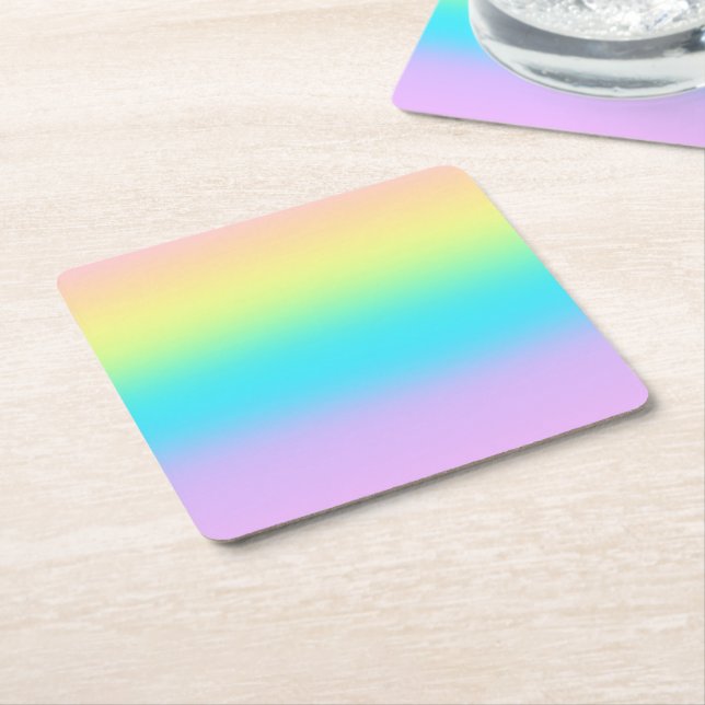 Gorgeous Pastel Rainbow Gradient Wedding Rechteckiger Pappuntersetzer (angewinkelt)