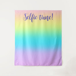 Gorgeous Pastel Rainbow Gradient Wedding Selfie Wandteppich