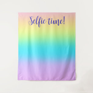 Gorgeous Pastel Rainbow Gradient Wedding Selfie Wandteppich