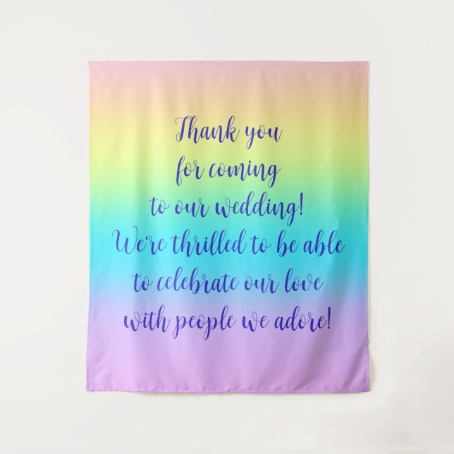Gorgeous Pastel Rainbow Gradient Wedding Wandteppich (Vorderseite)