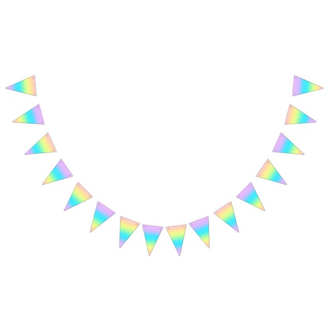 Gorgeous Pastel Rainbow Gradient Wedding Wimpelkette (Alle)