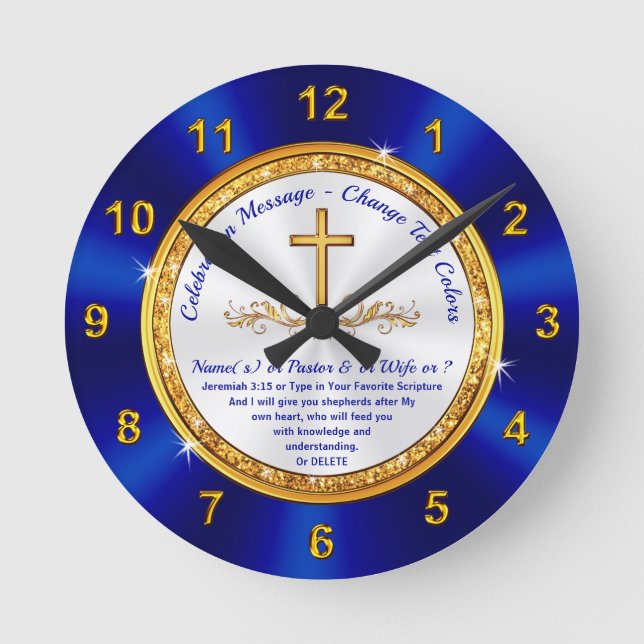 Gorgeous, Personalized Religious Gifts, Scripture Runde Wanduhr (Vorderseite)