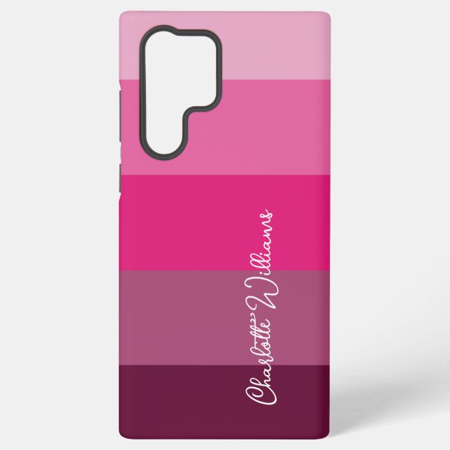 GORGEOUS PINK FARBSTRIPE LINE PATTERNAME SAMSUNG GALAXY HÜLLE (Rückseite)