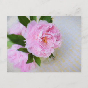 Gorgeous Pink Peony Painting Postkarte