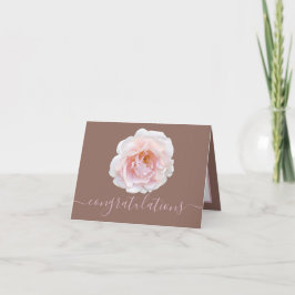 Gorgeous Pink Rose Pink Background Congratulations Karte