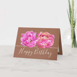 Gorgeous Pink Tulip Hübsch Floral Bouquet Geburtst Karte