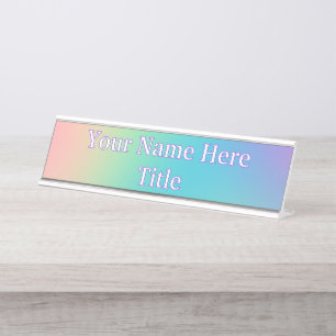 Gorgeous Rainbow Gradient Schreibtischnamensplakette