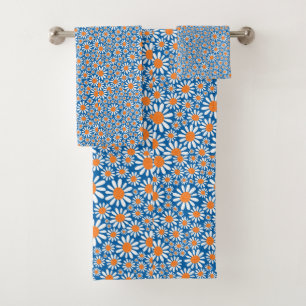 Gorgeous Retro Daisy Pattern Badhandtuch Set