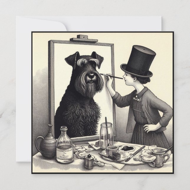 Gorgeous Schnauzer Picture Notecard Mitteilungskarte (Vorderseite)