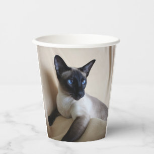 Gorgeous Siamese Cat Face Pappbecher