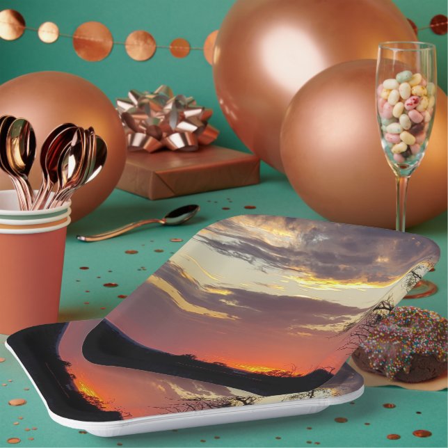 Gorgeous Sunset Texas Hill Country Pappteller (Multi)