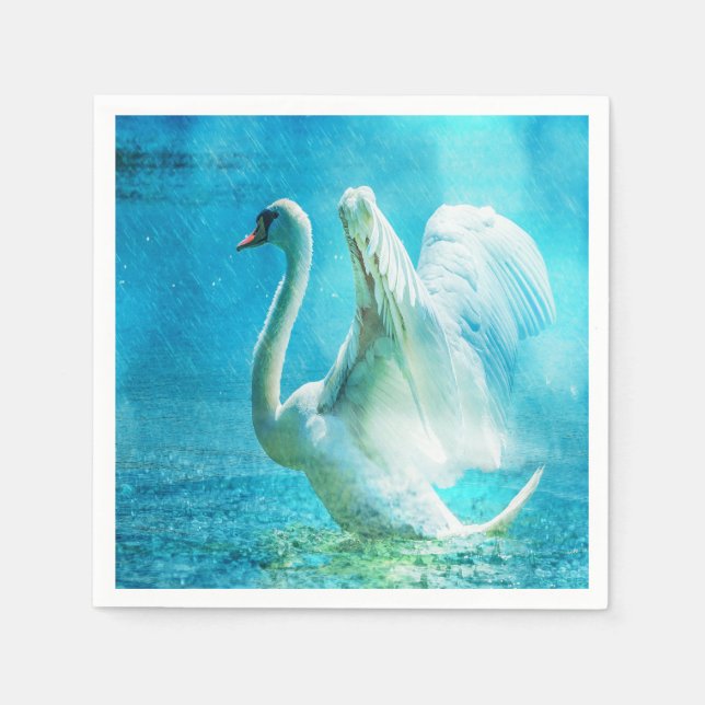 Gorgeous Swan Paper Napkins Serviette (Vorderseite)