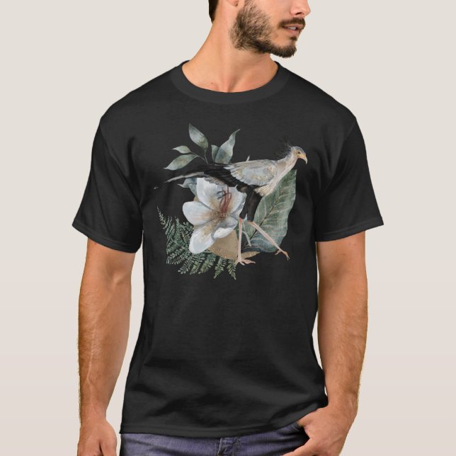 Gorgeous Watercolor Illustration eines Sekretärs v T-Shirt (Vorderseite)
