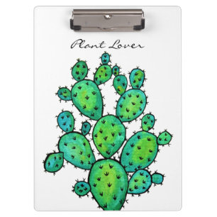 Gorgeous Watercolor Prickly Cactus Klemmbrett