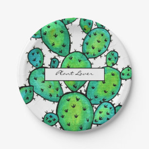 Gorgeous Watercolor Prickly Cactus Pappteller