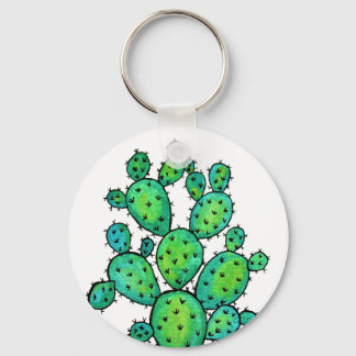 Gorgeous Watercolor Prickly Cactus Schlüsselanhänger