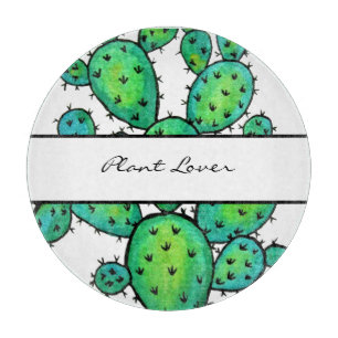 Gorgeous Watercolor Prickly Cactus Schneidebrett
