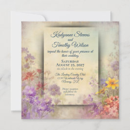 Gorgeous Wild Blume Elegante Hochzeit Einladung