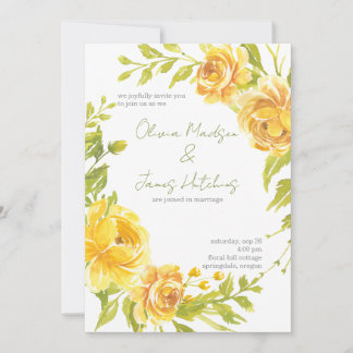 Gorgeous Yellow Floral Wedding Invitation Einladung