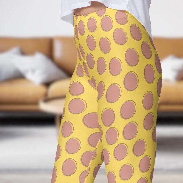 Gorgeous Yellow Mustard Polka Dot Pattern Leggings (Gorgeous Yellow Mustard Polka Dot Pattern Leggings)