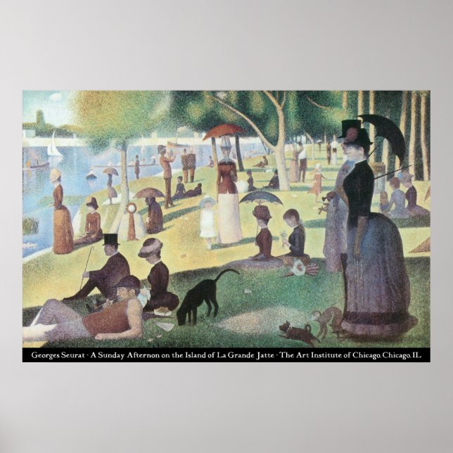 Gorges Seurat - Sonntag Nachmittag Poster (Vorne)