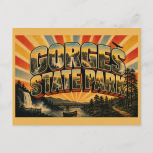 Gorges State Park NC Vintage Reise Kunst Postkarte