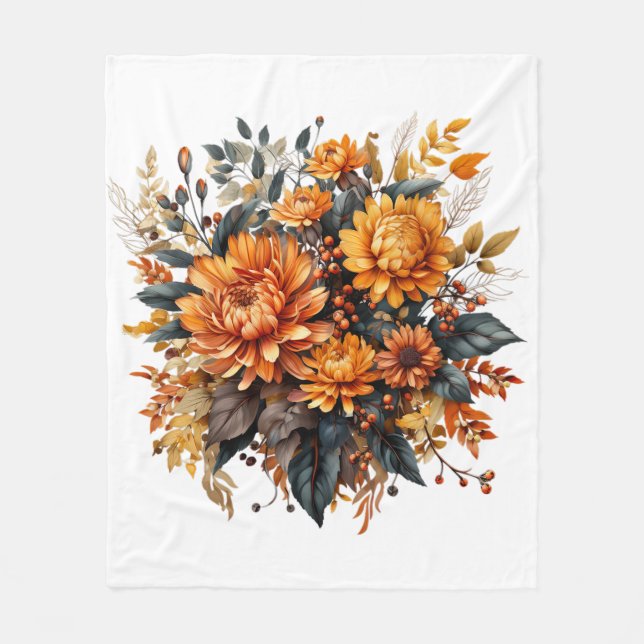 Gorgeus Fall Floral Fleecedecke (Vorderseite)