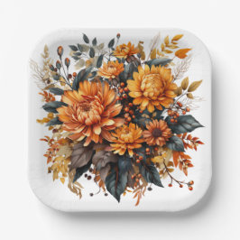 Gorgeus Fall Floral Pappteller