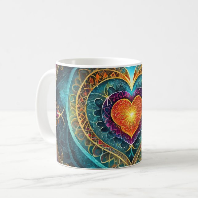Gorgeus infundiert Herzmuster Tasse .3 (Vorderseite Links)