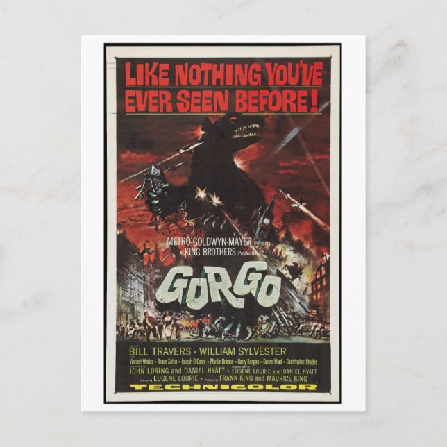 Gorgo 1961 Sci Fi Horror Film Retro Postkarte (Vorderseite)