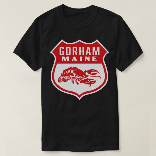 Gorham Maine Retro Shield Red T-Shirt (Design vorne)
