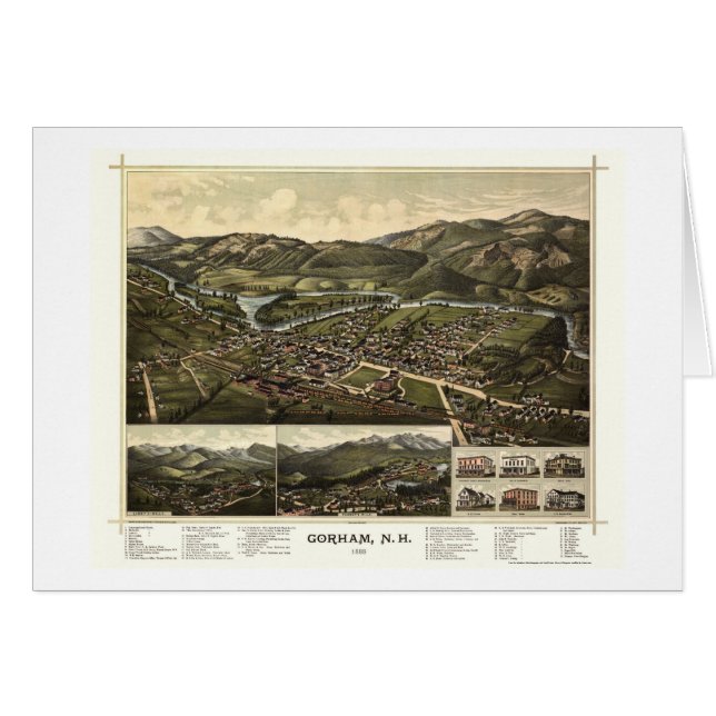 Gorham, panoramische Karte NH - 1888 (Vorderseite (Horizontal))