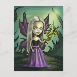 Gorhic Fairy und Baby Dragon Postkarte