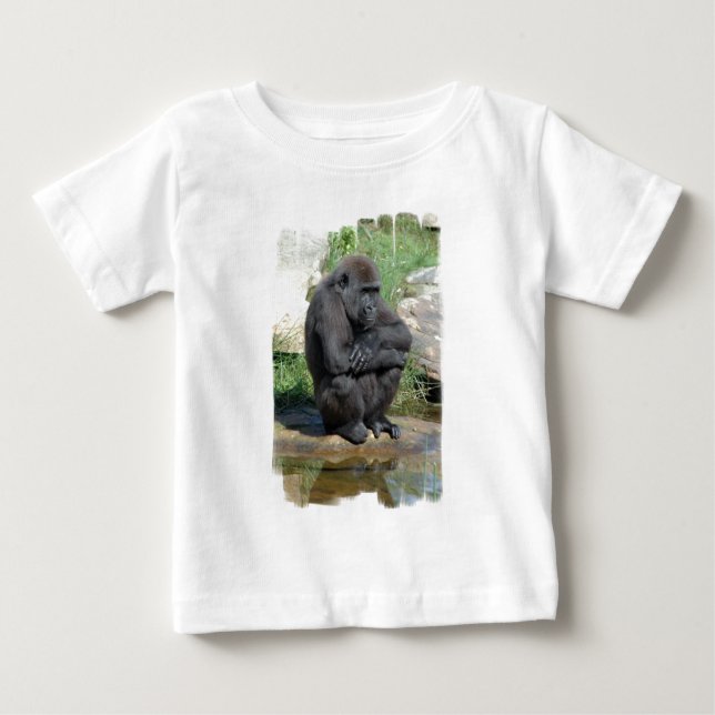 Gorila Sitting Säugling T - Shirt (Vorderseite)