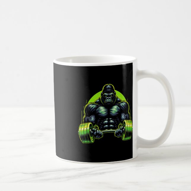 Gorilla-Affe-Gym-Kleidung Bodybuilding-Training Mo Kaffeetasse (Rechts)