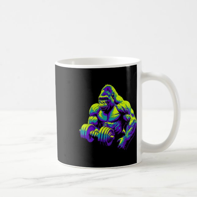Gorilla-Affe-Gym-Kleidung Bodybuilding-Training Mo Kaffeetasse (Rechts)