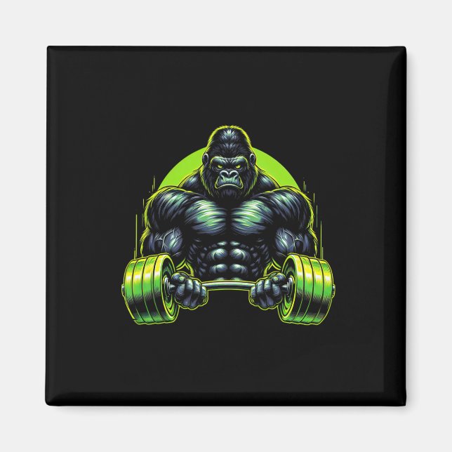 Gorilla-Affe-Gym-Kleidung Bodybuilding-Training Mo Magnet (Vorne)