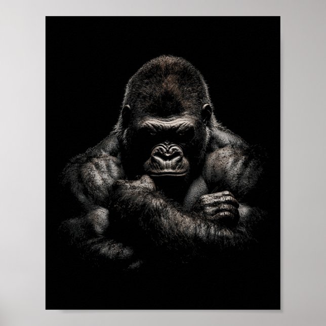 Gorilla-Affe-Gym-Kleidung Bodybuilding-Training Mo Poster (Vorne)