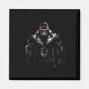 Gorilla-Affe-Gym-Kleidung Bodybuilding-Workout-Mot Magnet