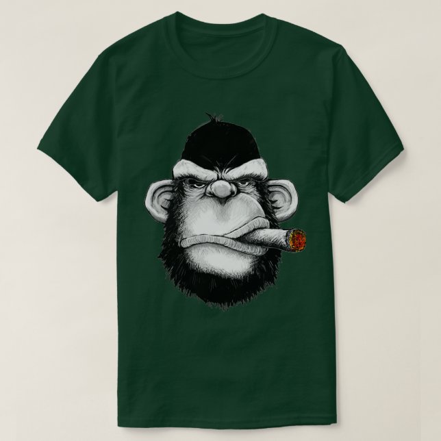 Gorilla-Affe mit Zigarre T-Shirt (Design vorne)
